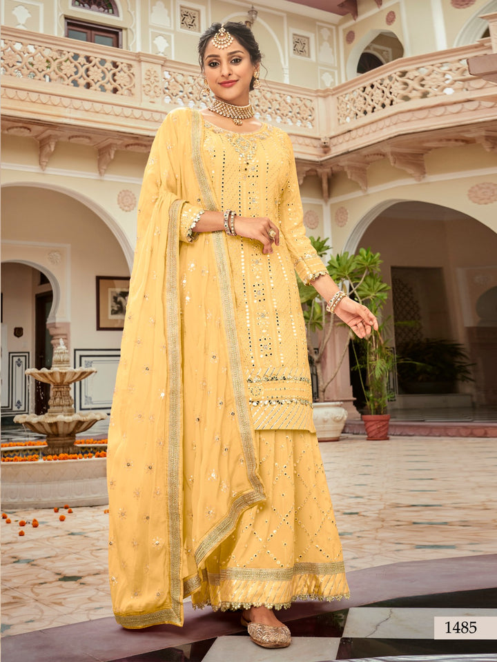 Elegant Heavy Embroidery Kurti sharara