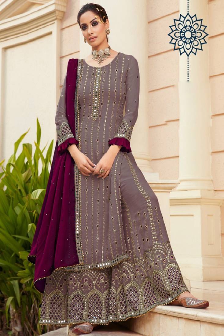 Georgette Salwar Suit Plazzo with Dupatta