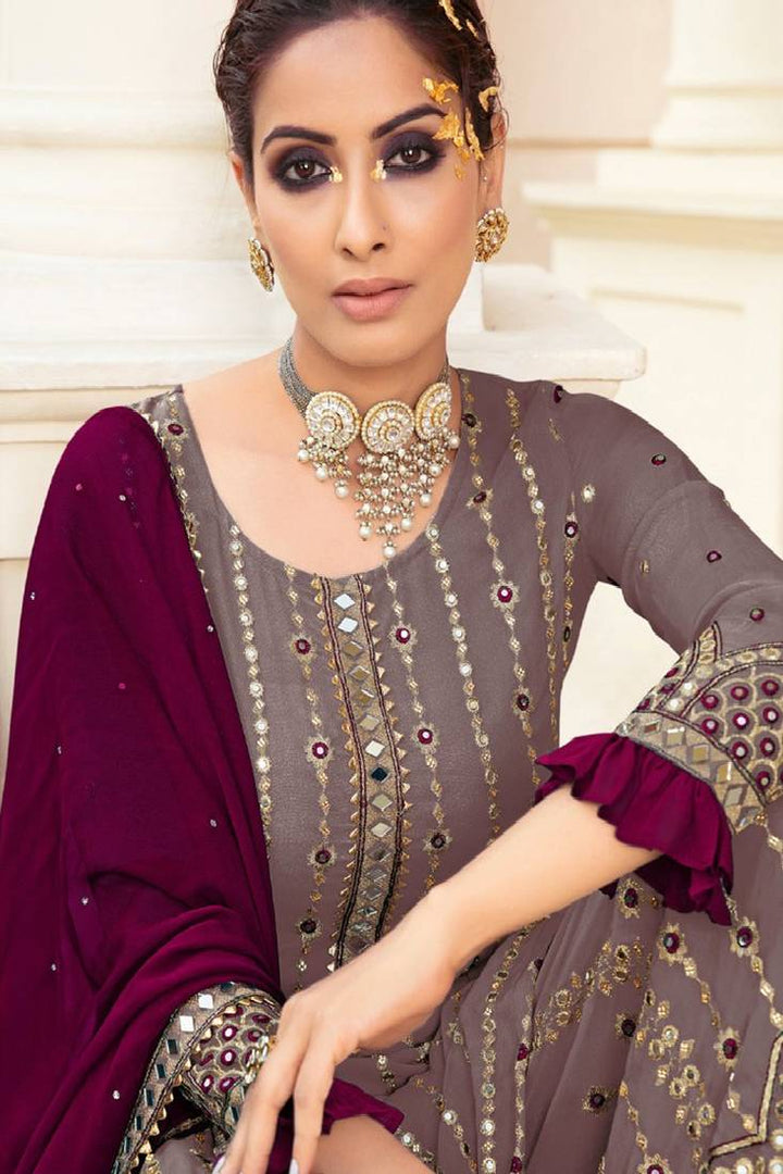 Georgette Salwar Suit Plazzo with Dupatta