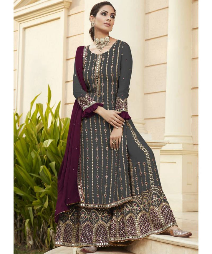 Georgette Salwar Suit Plazzo with Dupatta