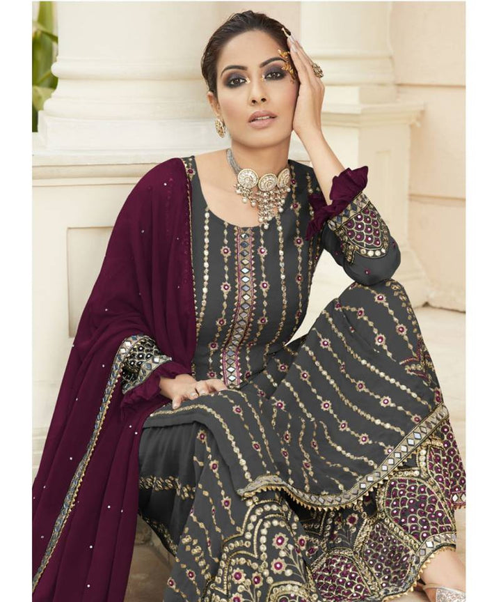 Georgette Salwar Suit Plazzo with Dupatta