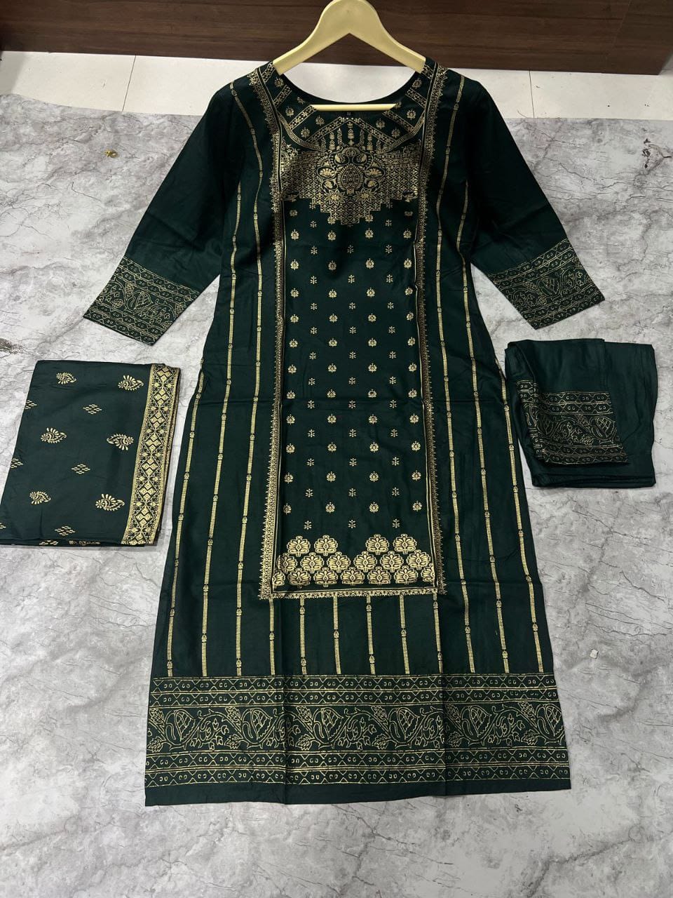 Rayon Salwar Suit With Print Work