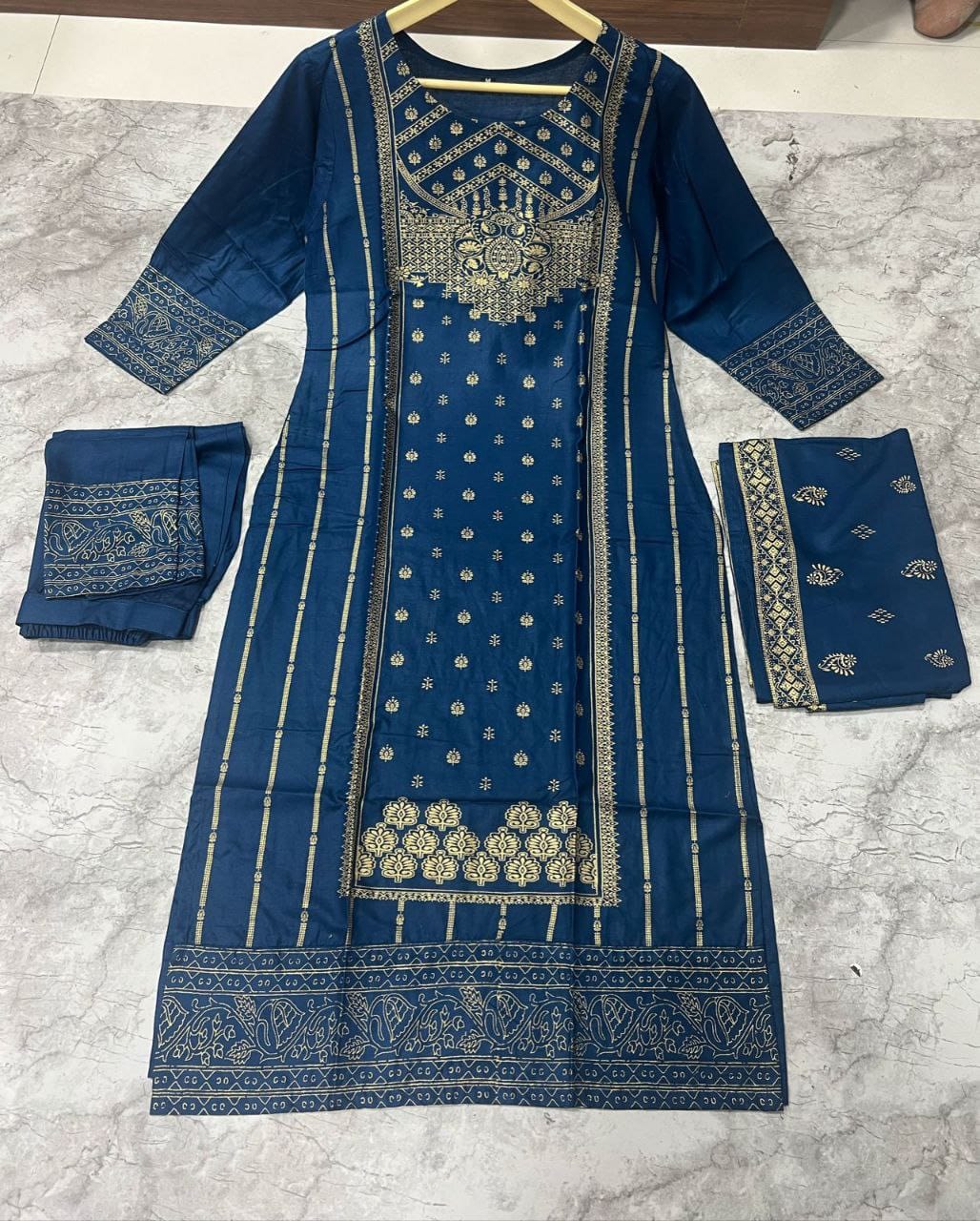 Rayon Salwar Suit With Print Work