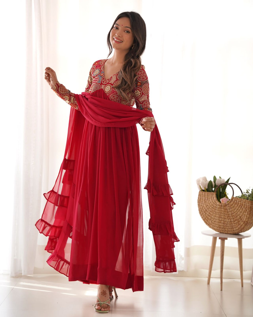 Pink Colour Georgette Kurta Set