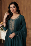 Vichitra fabric Top & Dupatta Set with Bottom