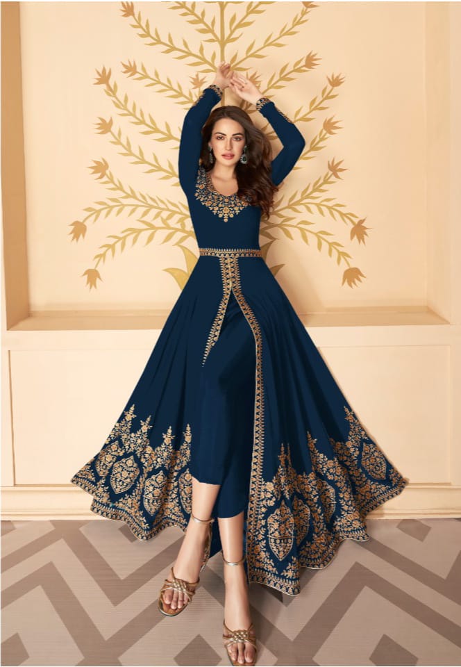 3 Piece Faux Georgette with Embroidery Work Suit