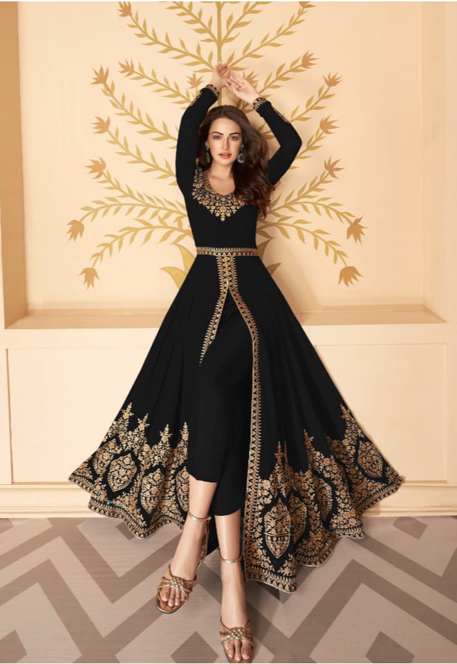 3 Piece Faux Georgette with Embroidery Work Suit