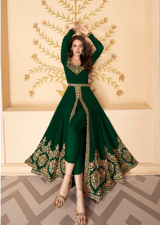 3 Piece Faux Georgette with Embroidery Work Suit