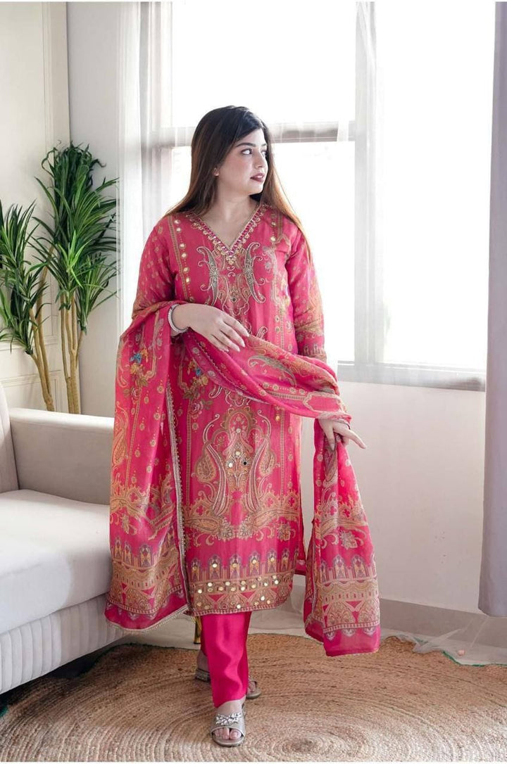 Premium Embroidery with Heavy Stonework Suit