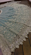Mint Green Net with Heavy Dori Embroidery, Stone and Sequins Work Lehenga Choli