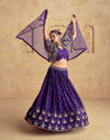 Embroidered Chinnon Silk Wedding Style Dori Work Gown