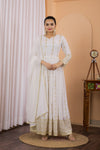 Festival Special White Gown & Dupatta Set