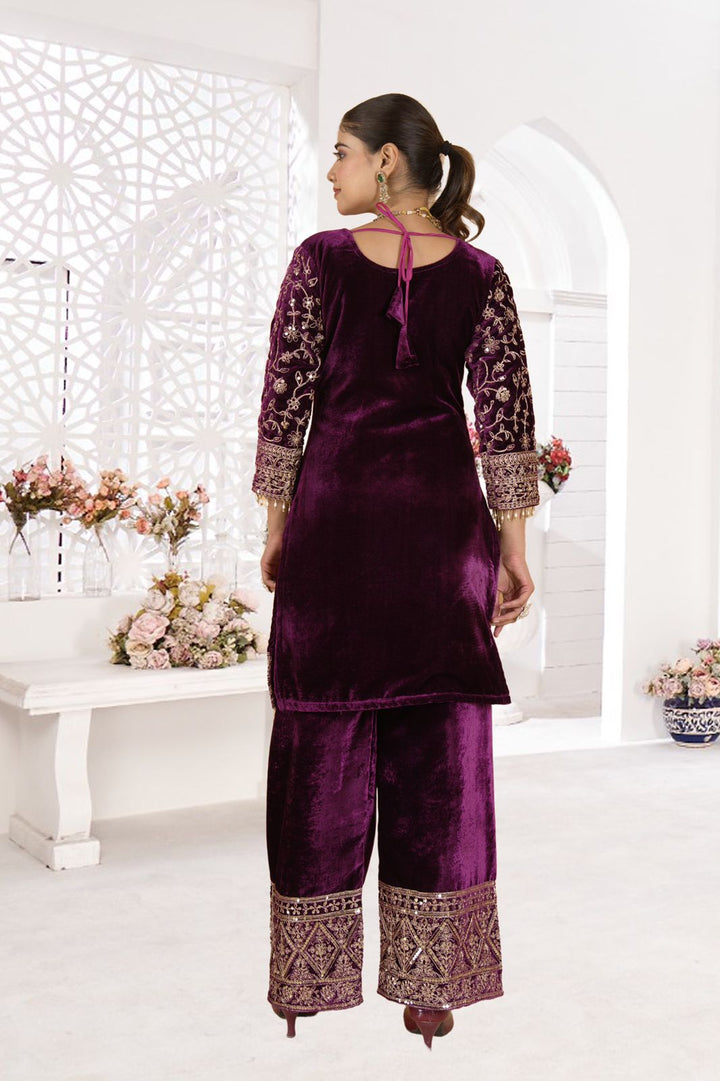 Luxurious Embroidered Viscose Velvet Suit