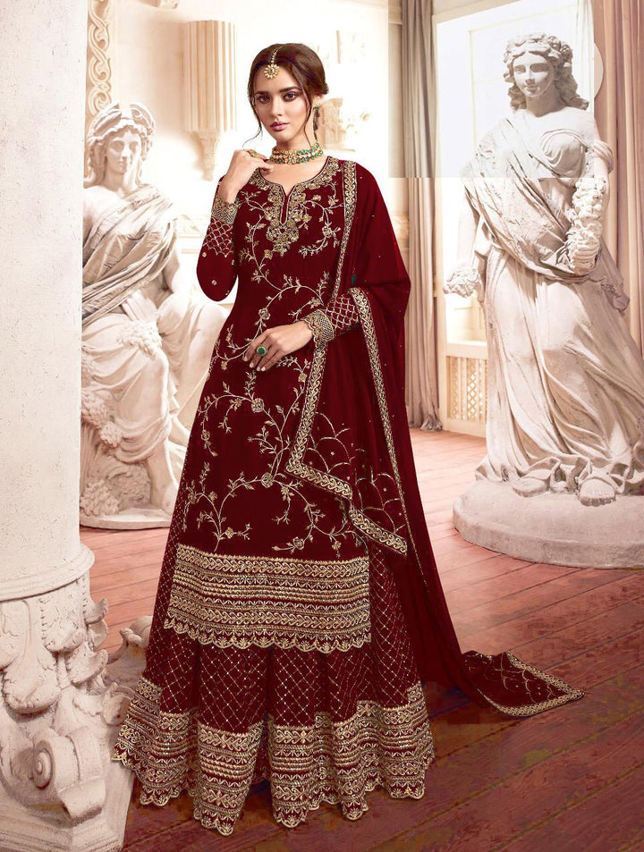 Premium Georgette Embroidered Sahara Suit