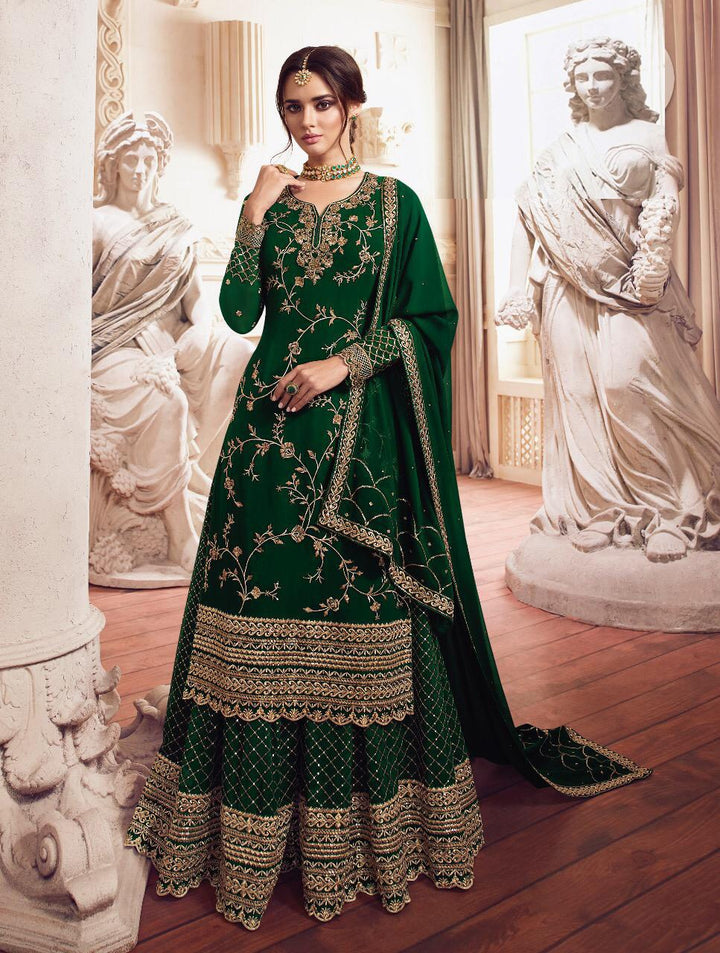 Premium Georgette Embroidered Sahara Suit