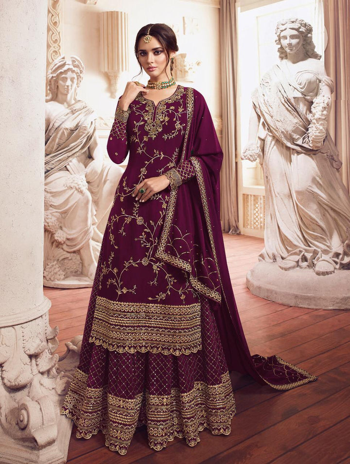 Premium Georgette Embroidered Sahara Suit