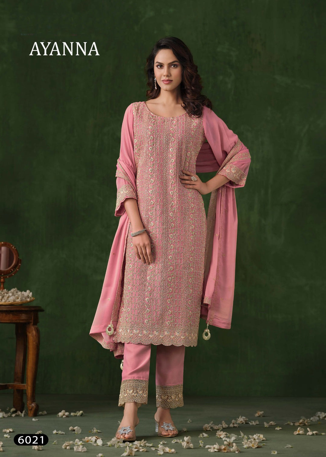 Vippul Rangoli Embroidered Semi-Stitched Suit