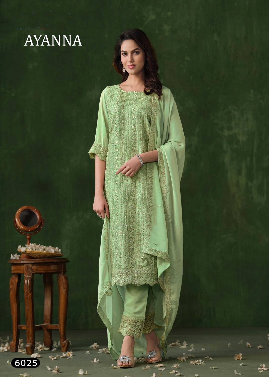 Vippul Rangoli Embroidered Semi-Stitched Suit