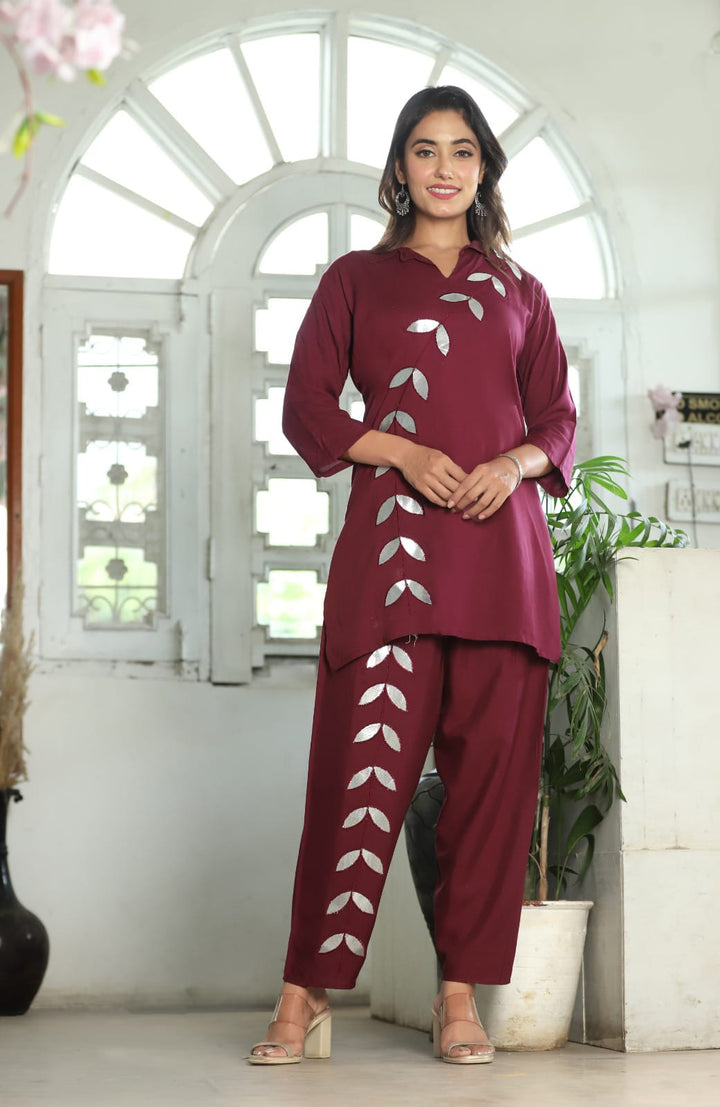 Elegant Mirror Work Kurti & Pant Set