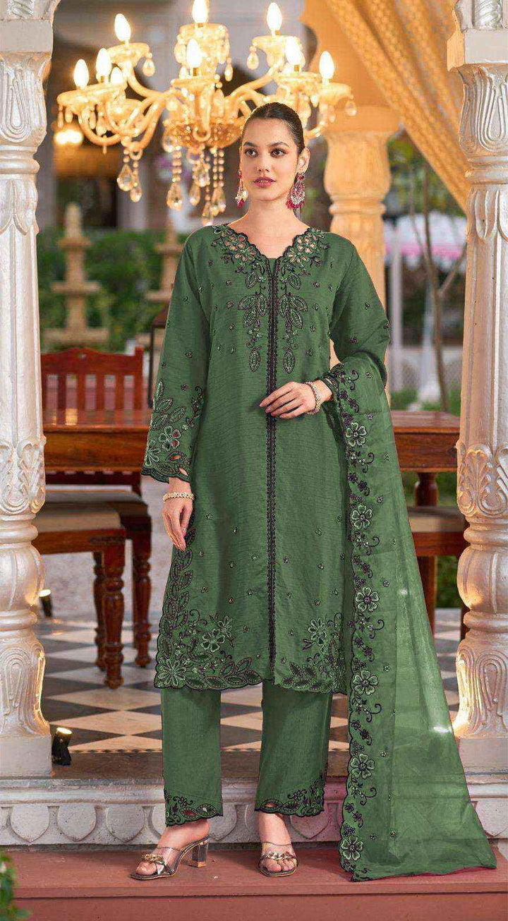 Roman Silk Slub Ethnic Wear Dress