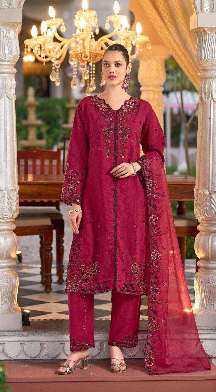 Roman Silk Slub Ethnic Wear Dress