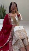 Chinon Silk Top-Bottom and Dupatta Set