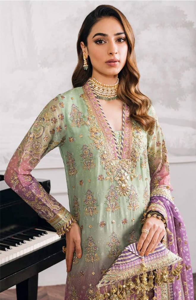 Georgette Traditional Wear Embroidery Work Suit