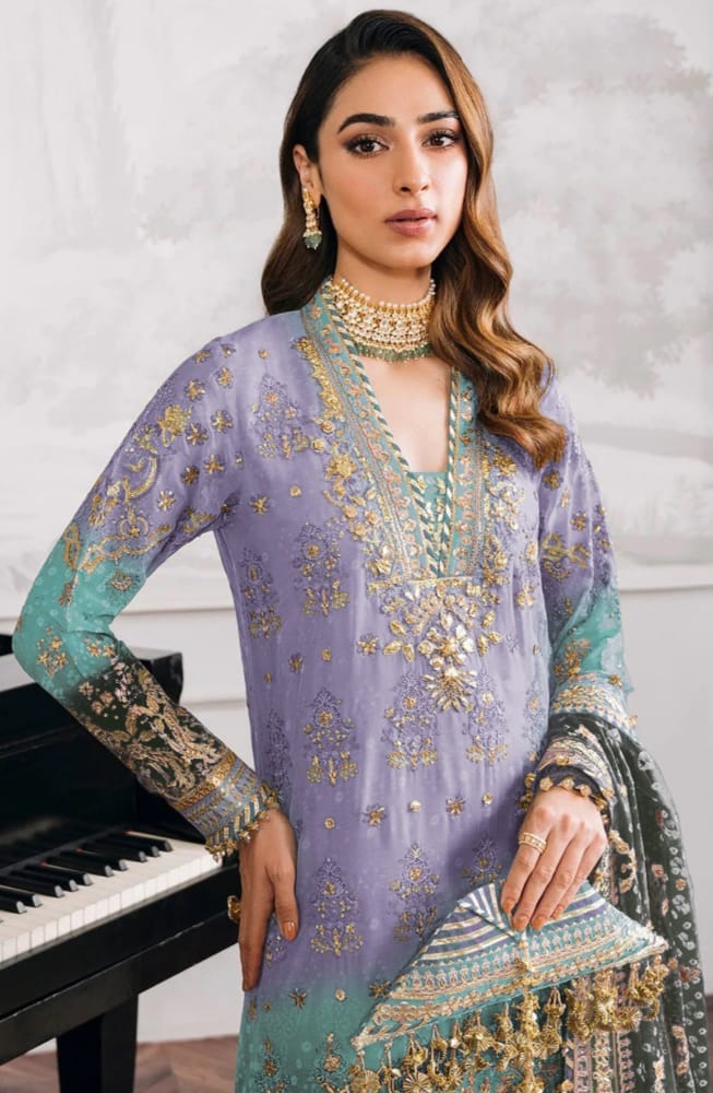 Georgette Traditional Wear Embroidery Work Suit