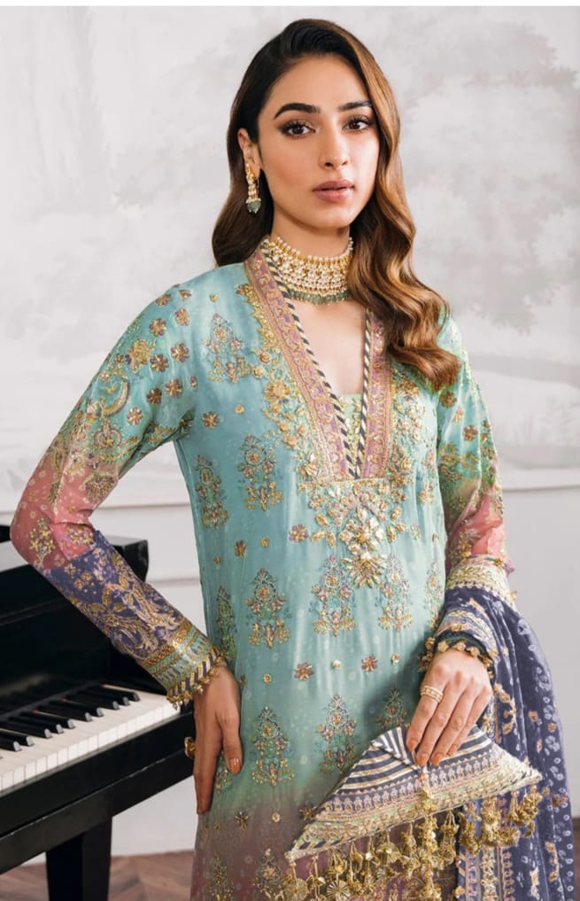 Georgette Traditional Wear Embroidery Work Suit