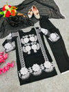 Faux Georgette Embroidered Girls Wear