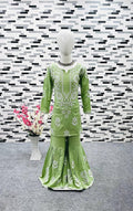Rayon Embroidered Top & Sharara Set for Kids