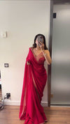 Designer Faux Georgette Saree with Blouse