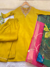 Silk Symphony: A Royal Ensemble of Kurti, Pant, and Dupatta
