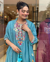 Majestic Reflections: Exquisite Chanderi Kurti Pant Dupatta Set
