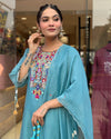 Majestic Reflections: Exquisite Chanderi Kurti Pant Dupatta Set