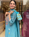Majestic Reflections: Exquisite Chanderi Kurti Pant Dupatta Set