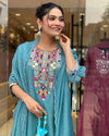 Majestic Reflections: Exquisite Chanderi Kurti Pant Dupatta Set