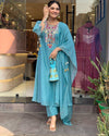 Majestic Reflections: Exquisite Chanderi Kurti Pant Dupatta Set