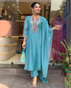 Majestic Reflections: Exquisite Chanderi Kurti Pant Dupatta Set
