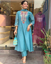 Majestic Reflections: Exquisite Chanderi Kurti Pant Dupatta Set