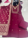 Luxe Elegance: Rose Gold Embroidery Masterpiece Kurti Pant Dupatta Set