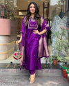 Luxe Elegance: Rose Gold Embroidery Masterpiece Kurti Pant Dupatta Set