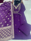 Luxe Elegance: Rose Gold Embroidery Masterpiece Kurti Pant Dupatta Set