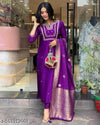 Luxe Elegance: Rose Gold Embroidery Masterpiece Kurti Pant Dupatta Set
