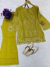 Exquisite Sequence Embroidery Top Plazzo Set with Unparalleled Elegance