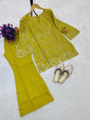 Exquisite Sequence Embroidery Top Plazzo Set with Unparalleled Elegance