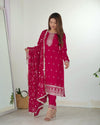 Inaya Bloom – Vichitra Silk Embroidered Set