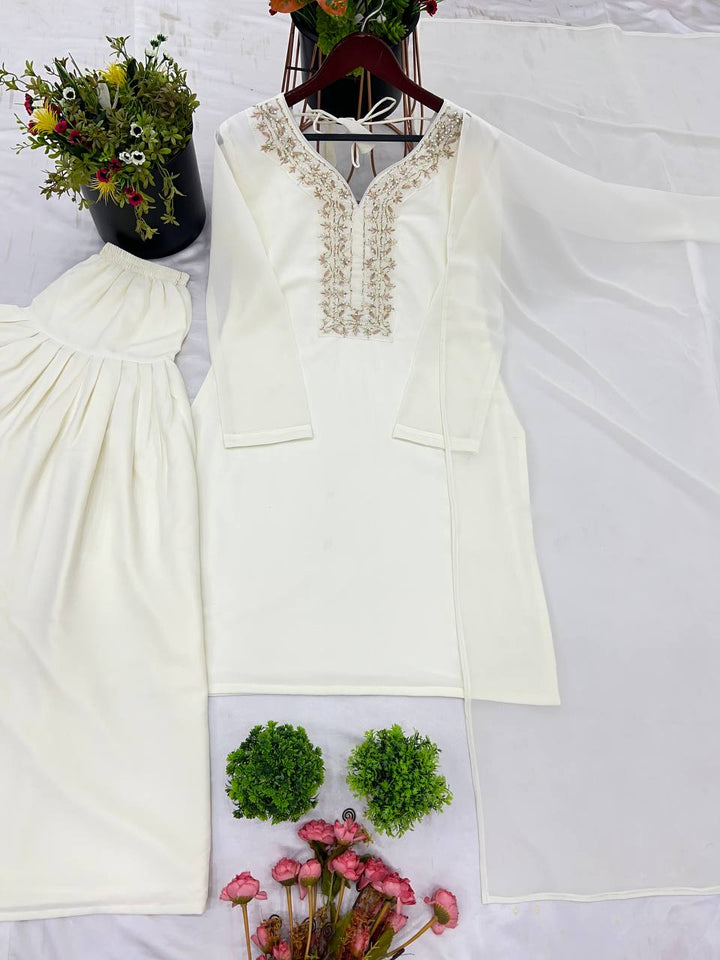 Designer Embroidered Faux Georgette Suit