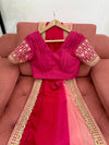Elegant Chinon Silk Saree Set