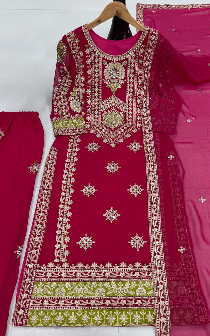 Premium Heavy Faux Georgette Emroidered Suit